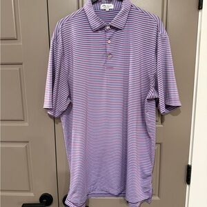 Peter Millar Summer Comfort Striped Purple Polo Shirt